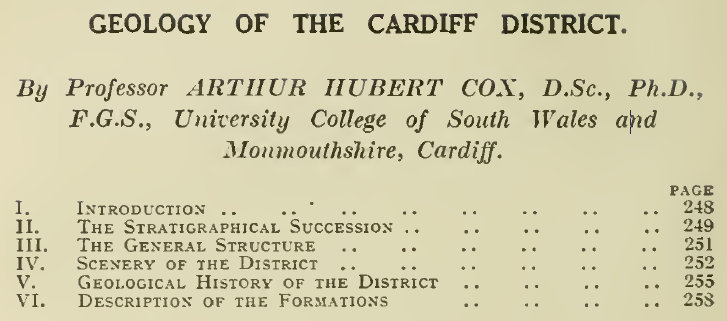Geology of the Cardiff District, British Association Handbook  