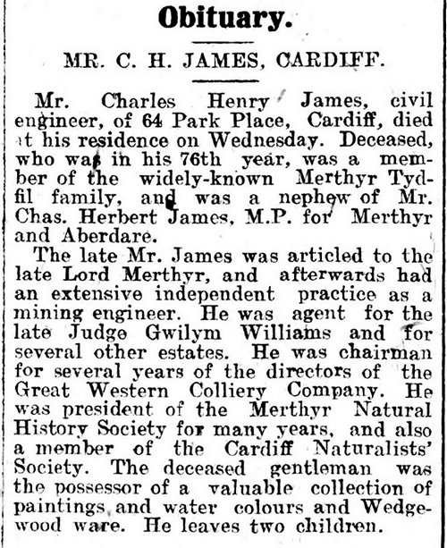 Obituary, The Aberdare Leader 7th November 1914