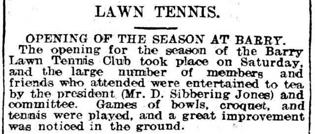 Lawn Tennis, Evening Express 28th May 1906