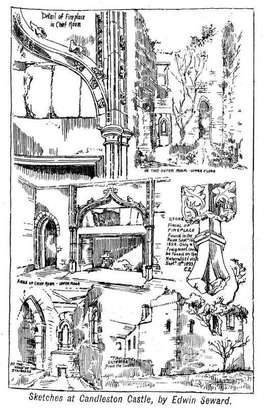 Sketches made by Edwin Seward at Candleston Castle in Volume XXV of the Transactions