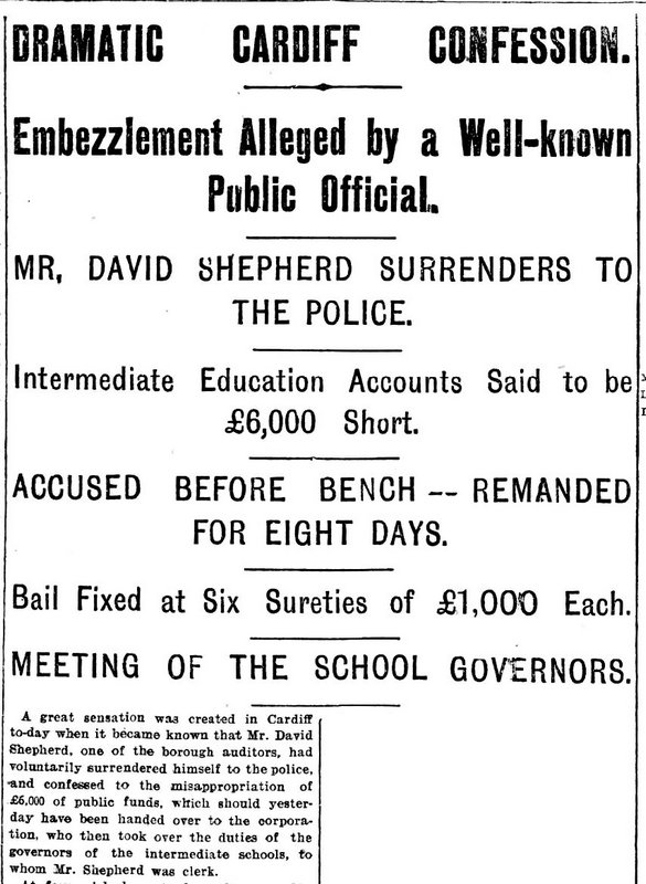 Dramatic Cardiff Confession, Evening Express 27th September 1904 