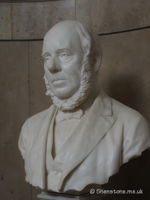 Bust of William Adams in marble created by Edward Onslow Ford in 1886-7 Comissioned by the Cardiff Naturalists' Society and Others 