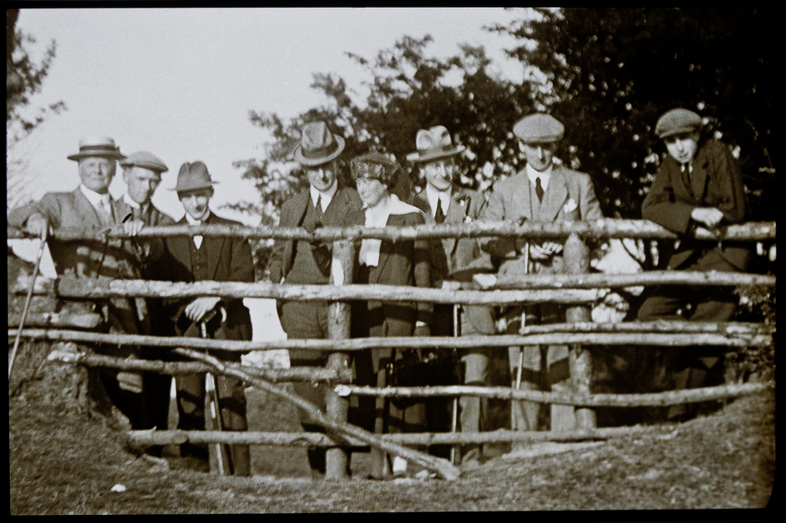 A. H. Lee (3<sup>rd</sup> left) with H. E. Salmon (Right) and others on the Wenallt 18-May-1921 from Society Archives 
